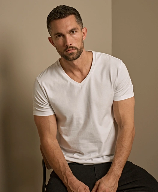 Stretch V-Neck Tee Norrbytryck